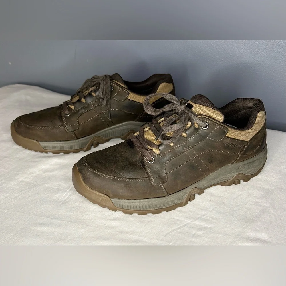 Merrell Mens Anvik Pace Hiking Shoes Lace Up Size 12 Casual Trail Brown J16727